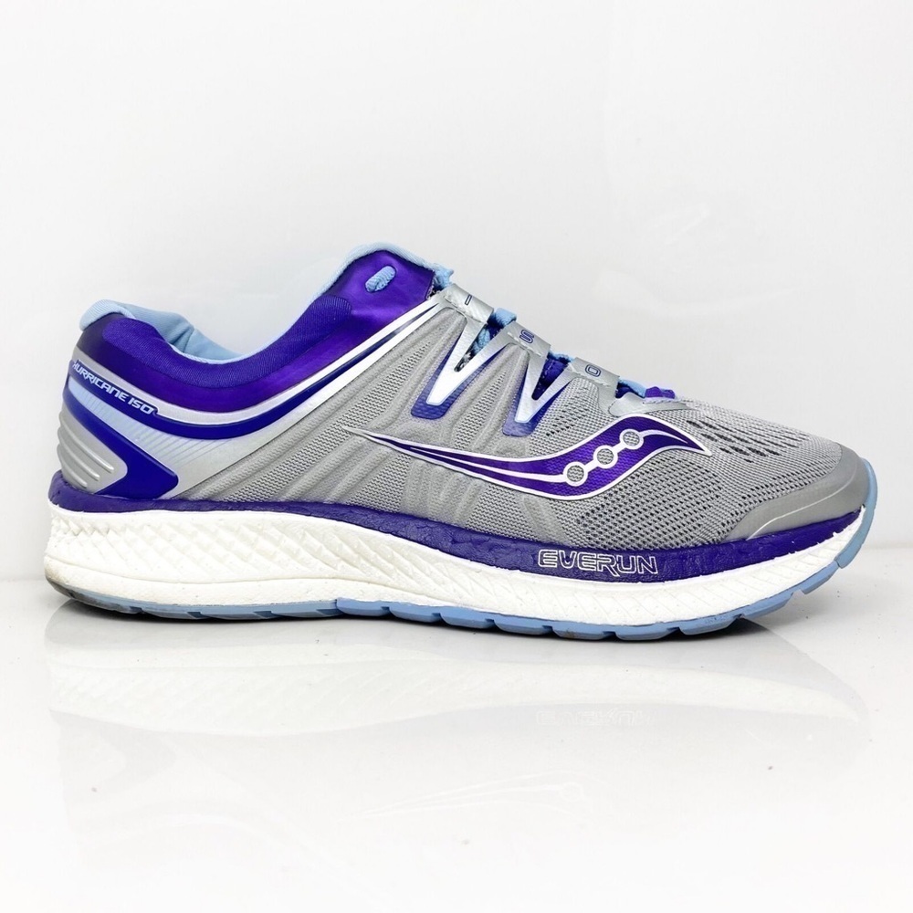 SAUCONY 6.5 WIDE HURRICANE ISO 4 PURPLE GRAY ATHLETIC RUNNING SNEAKER SHOE